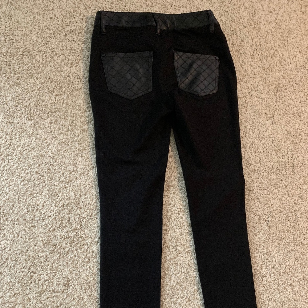 Pleather black pants.